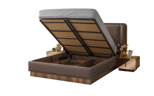 Modern Schlafzimmer Set Bett + 2x Nachttische Design Möbel Neu 3 tlg.