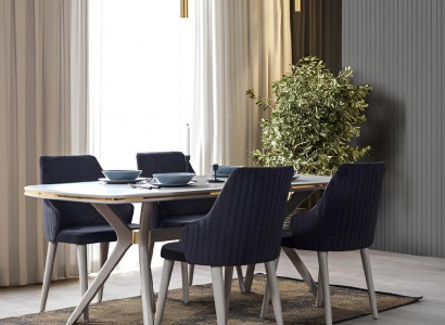 Moderne 7tlg. Esszimmer Garnitur Set Tisch 6x Stühle Moderne Essgarnitur Sets