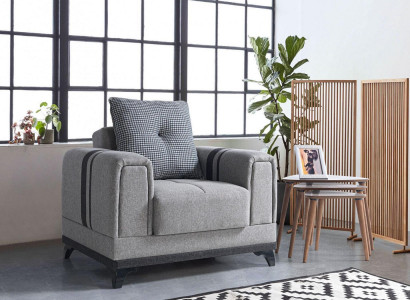 Design Sitzer Luxus Sessel Relax Textil Grau Sessel Lounge Club Moderner Luxus