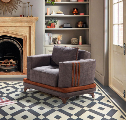 Design Sitzer Luxus Sessel Relax Textil Grau Sessel Club Modern Luxus