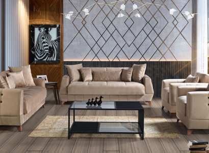 Sofagarnitur 3+2+1+1 Sitzer Sofa Komplett Set Relax Sessel 4tlg.