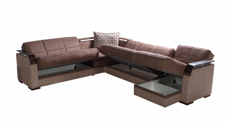 Ecksofa Wohnlandschaft Braun L-Form Sofa Wohnzimmer Ecksofas Luxus Eckgarnitur