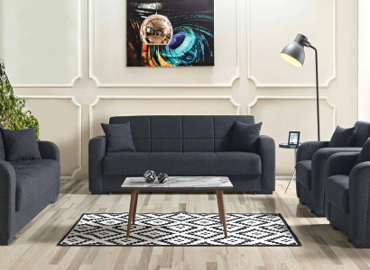 Sofagarnitur 3+2+1+1 Sitzer Textil Modern Komplett 2x Sessel Sofa 3 Sitzer Luxus 1