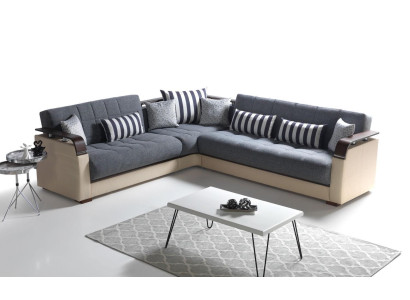 Grau Wohnzimmer Ecksofa L-Form Modern Luxus Sofa Corner Sofa Eckgarnitur