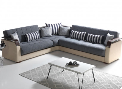 Grau Wohnzimmer Ecksofa L-Form Modern Luxus Sofa Corner Sofa Eckgarnitur