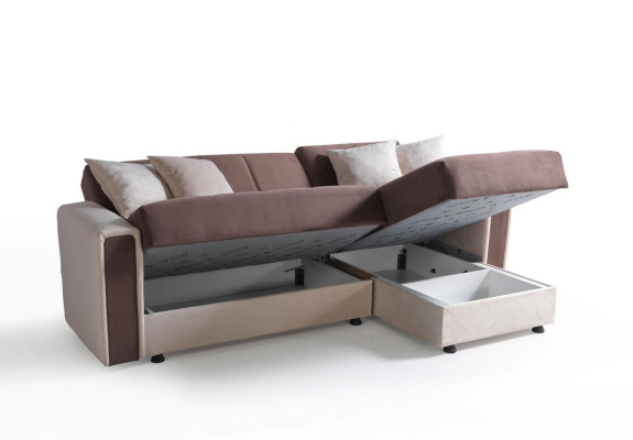 Ecksofa L-Form Sessel Hocker Textil Komplett Polster Premium Wohnzimmer Modern