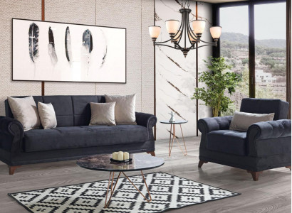 Sofagarnitur 3+1 Sitzer Textil Modern Komplett Sessel Sofa 3 Sitzer Luxus Relax