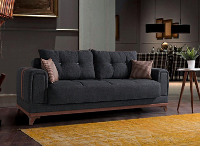 Luxuriöses Wohnzimmer Sofa 3 Sitzer Relax Sofa Modern 230 cm Luxus Schwarz