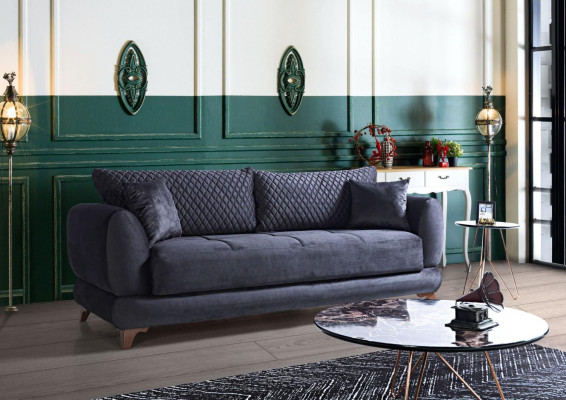 Dreisitzer Couch mit Schlaffunktion Sofa Bett Klappcouch Textil Sofas Couchen