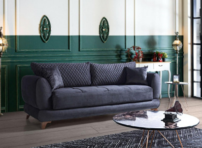Dreisitzer Couch mit Schlaffunktion Sofa Bett Klappcouch Textil Sofas Couchen