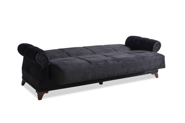 Luxus Sofa 3 Sitzer Textil Sofa Schwarz Design Möbel 3er Polster Neu Relax Set