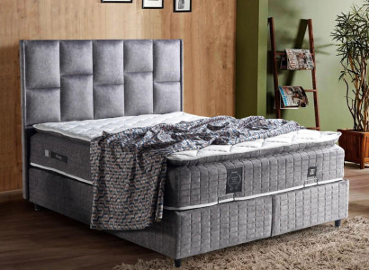 Bett Design Betten Luxus Beige Polster Schlafzimmer Möbel Silber 160x200