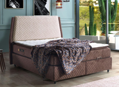 Bett Design Betten Luxus Betten Polster Schlafzimmer Möbel Boxspring Braun