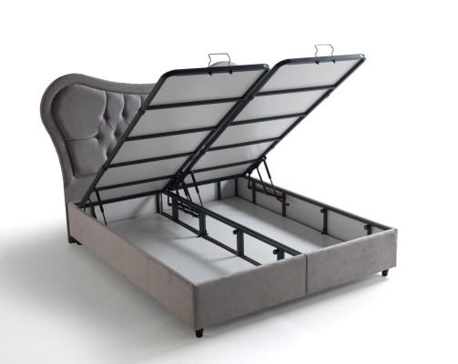 Bett Design Betten Luxus Beige Polster Schlafzimmer Möbel Chesterfield 160x200