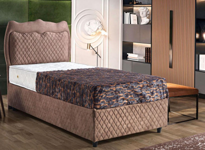 Bett Design Betten Luxus Betten Polster Schlafzimmer Möbel Braun 90x190cm