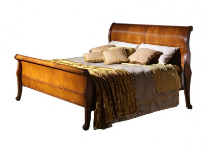 Bett Braun Schlafzimmer Holzmöbel Textil Design Hotel Betten Art déco Stil Neu