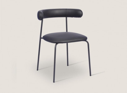 Schwarzer Edelstahl Stuhl Kunstleder Stühle Einsitzer Esszimmer Möbel