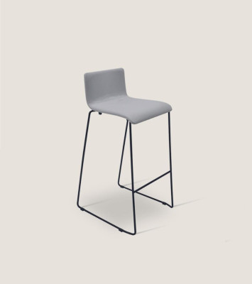 Hoher Grauer Barhocker Luxus Stühle Polsterbezug Designer Möbel Stil