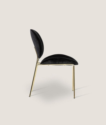 Schwarzer Designer Stuhl mit Edelstahlfüßen Moderne Esszimmerstühle