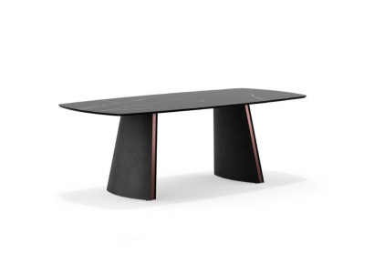 Luxus Dunkel grauer Esstisch Esszimmer Tische Designer Einrichtung Neu