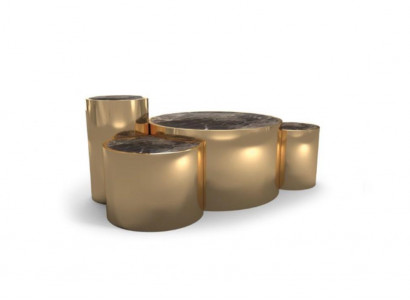 Goldener Couchtisch Wohnzimmer Beistelltisch Modernes Design Glasplatte