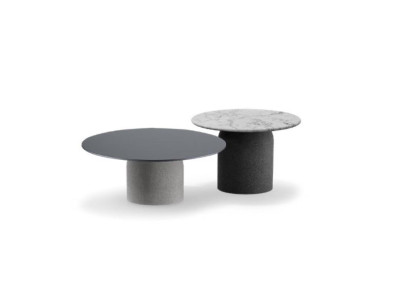 Designer Grauer Couchtisch Set Luxus 2x Tische Runde Beistelltische Neu