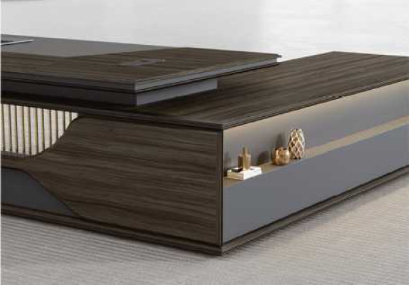 Eckschreibtisch Büro Einrichtung Chef Zimmer Möbel Design Schreibtisch