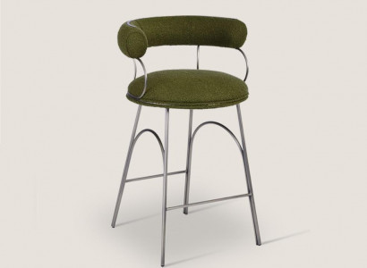 Olivengrüner Barhocker Luxus Lehnstuhl Designer Sessel Polster Möbel