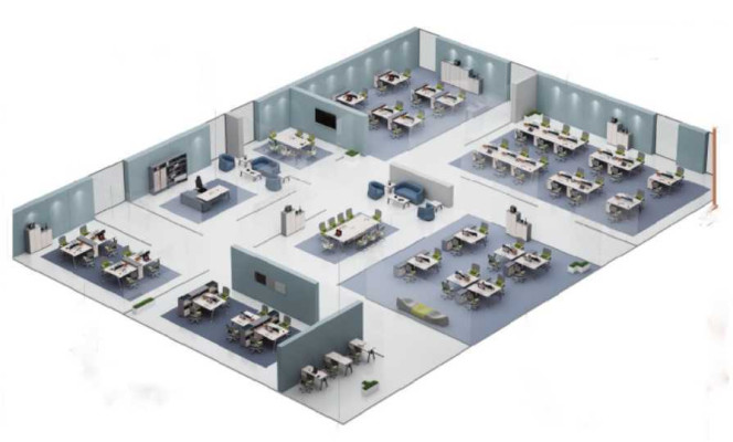 Großer Schreibtisch Büroeinrichtung Team Tisch Designer Büromöbel