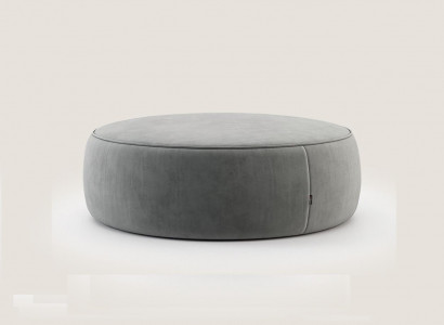 Runder Grauer Sitzhocker Luxus Pouf Schlafzimmer Möbel Beistellhocker