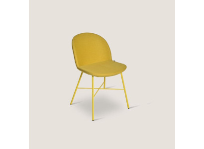 Gelber Stuhl Esszimmer Sitzer Luxus Designer Textil Stühle Sitz Möbel