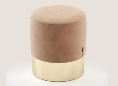 Beiger Fußhocker Designer Pouf Beistellhocker Polster Sitzmöbel Textil