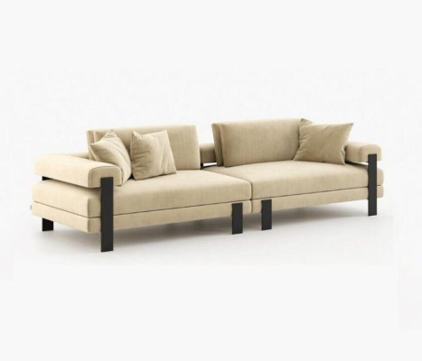 Designer Sofa 2 Sitzer Modern Couch Polster Beige Sofas Designsofa Neu