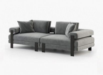 Luxus 2 Sitzer Couch Italienischer Stil Sofa Polyester Grau Wohnzimmer