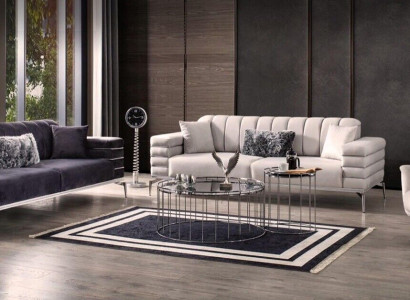 Sofa Samt Polster Sitz 3311 Design Sofas Metall Garnitur Couchen Neu