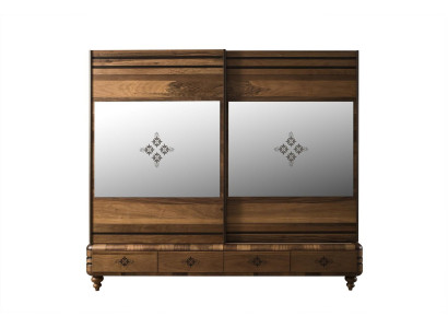 Moderner Kleiderschrank Luxus Schrank Holz Schränke Braun Schlafzimmer