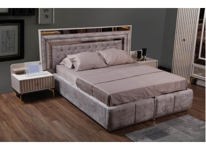 Taupes Schlafzimmer Set Designer Möbel Doppelbett Nachttische Holzmöbel
