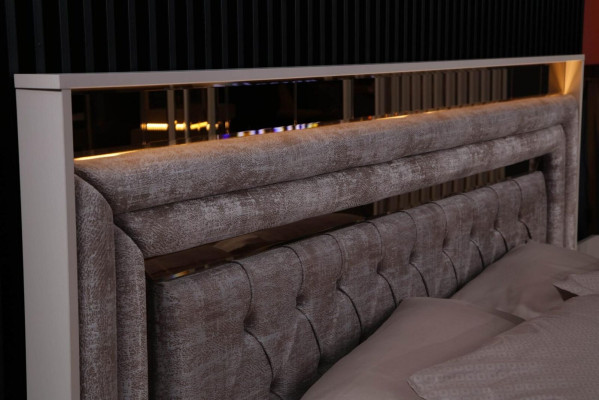 Taupes Schlafzimmer Set Designer Möbel Doppelbett Nachttische Holzmöbel