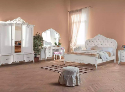 Komplettes Schlafzimmermöbel-Set Weiße Klassische Möbel-Set 8tlg neu