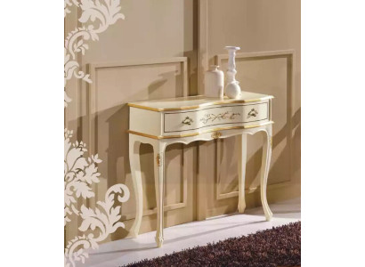 Klassischer Weißer Konsolentisch Beistell Holzmöbel Schlafzimmer Design
