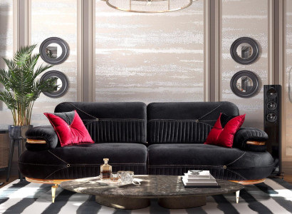 Exklusives 3-Sitzer-Sofa modernes neues Textildesign Wohnzimmer