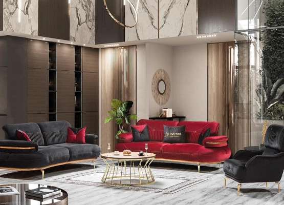 Exklusives 3-Sitzer-Sofa modernes neues Textildesign Wohnzimmer