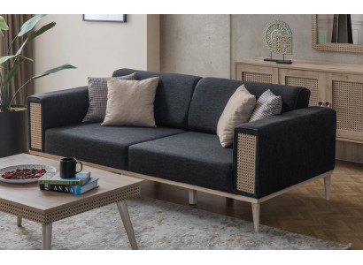 Sofa 3-Sitzer Hochwertiges Design modernes Textilsofa Wohnzimmer