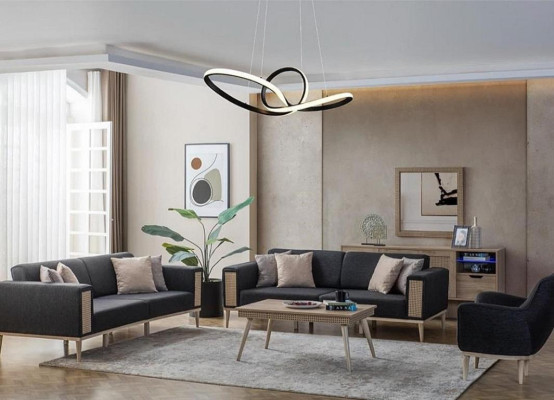 Sofa 3-Sitzer Hochwertiges Design modernes Textilsofa Wohnzimmer