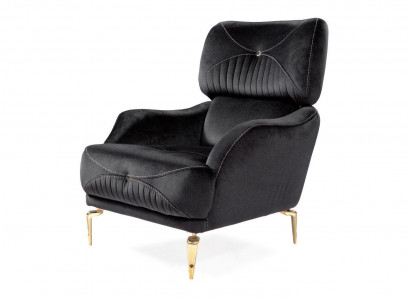 Exklusiver Textilsessel Schwarz Einzelsofa Moderne Polsterung neu