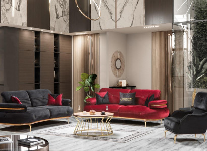 Moderne Wohnzimmermöbel Set Polster Sofa Sessel Modern 3-tlg