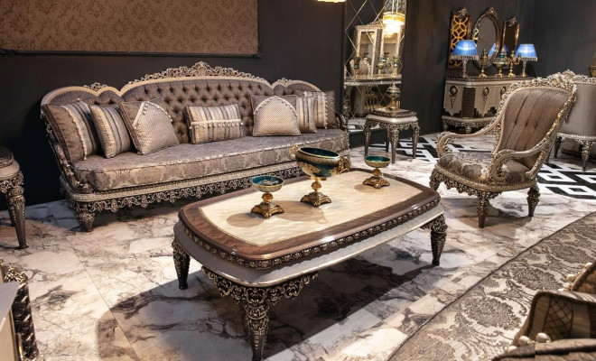 Taupe Klassische Chesterfield Sofagarnitur 3+1+1 Sitzer Luxus Couchen