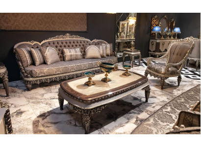 Taupe Klassische Chesterfield Sofagarnitur 3+1+1 Sitzer Luxus Couchen