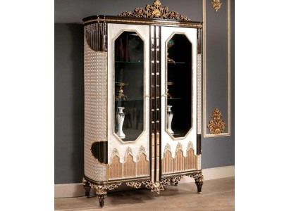 Klassische Vitrine Luxus Holz Vitrine Schränke Designer Glastüren Schrank