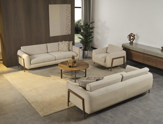 Luxus Couchen Polstersofa Beige Komplette Dreisitzer Sessel 3tlg Sofas